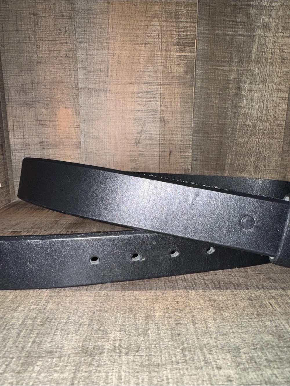TONY LAMA Classic Black Leather Belt with Silver Buckle-size 36